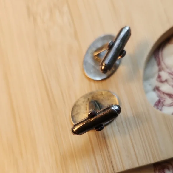 Cufflinks Monogrammed  "B" Sterling Silver Vintage - Picture 4 of 8